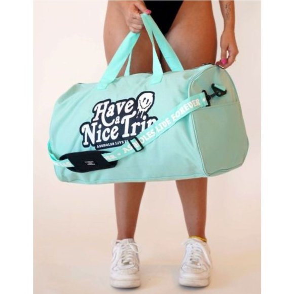 ALF Have a Nice Trip Light Blue Duffle Bag NEW - Picture 1 of 3